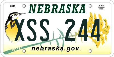 NE license plate XSS244