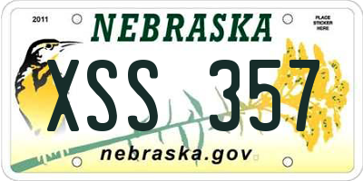 NE license plate XSS357