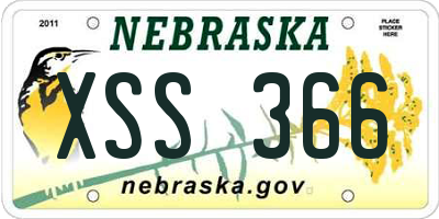 NE license plate XSS366
