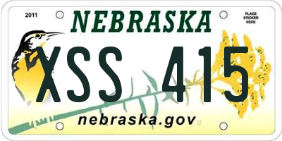 NE license plate XSS415