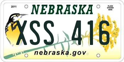 NE license plate XSS416