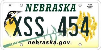 NE license plate XSS454