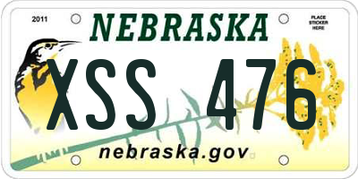 NE license plate XSS476