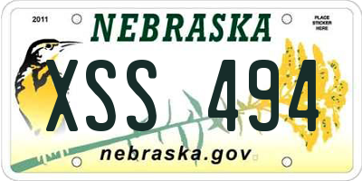 NE license plate XSS494