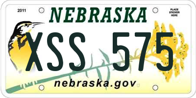 NE license plate XSS575
