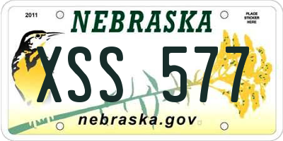 NE license plate XSS577