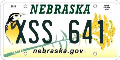 NE license plate XSS641