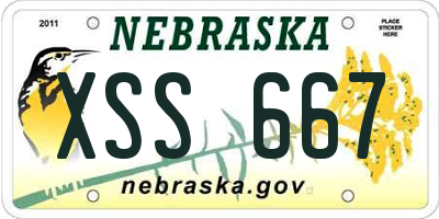 NE license plate XSS667