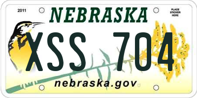 NE license plate XSS704
