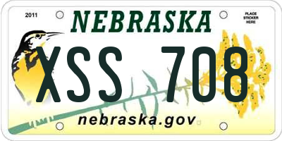 NE license plate XSS708