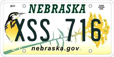 NE license plate XSS716