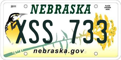 NE license plate XSS733