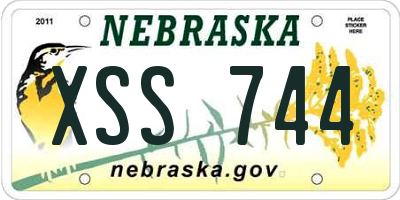 NE license plate XSS744