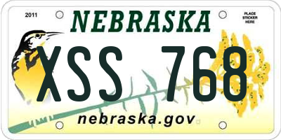 NE license plate XSS768