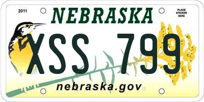 NE license plate XSS799