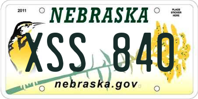 NE license plate XSS840