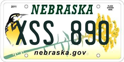 NE license plate XSS890