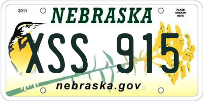 NE license plate XSS915