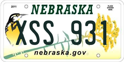 NE license plate XSS931