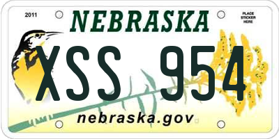 NE license plate XSS954