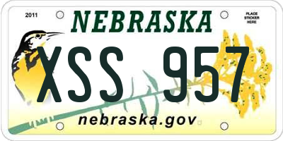 NE license plate XSS957