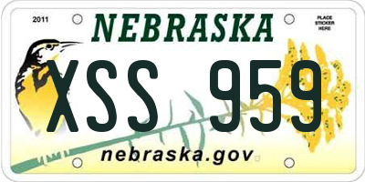NE license plate XSS959