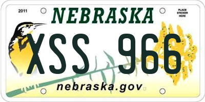 NE license plate XSS966