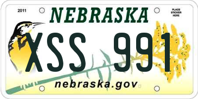 NE license plate XSS991