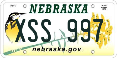 NE license plate XSS997