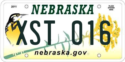 NE license plate XST016