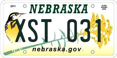 NE license plate XST031