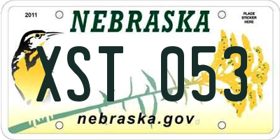 NE license plate XST053