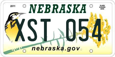 NE license plate XST054