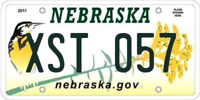 NE license plate XST057