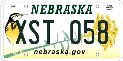 NE license plate XST058