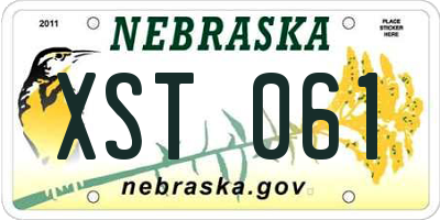NE license plate XST061