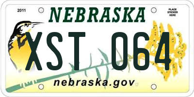 NE license plate XST064