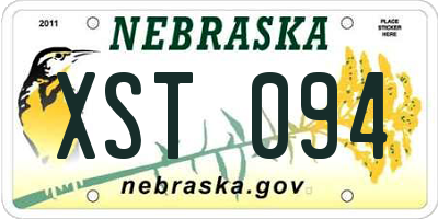NE license plate XST094