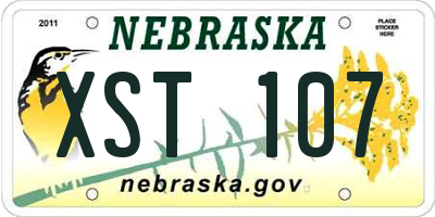 NE license plate XST107