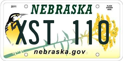 NE license plate XST110