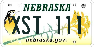 NE license plate XST111