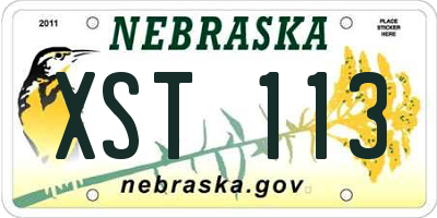 NE license plate XST113