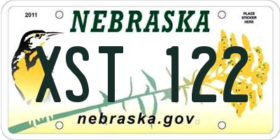 NE license plate XST122