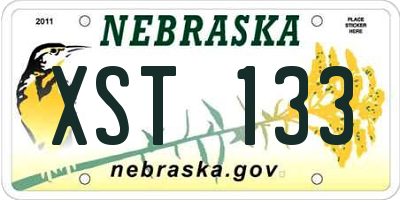 NE license plate XST133