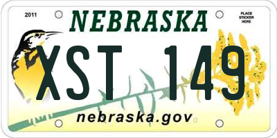 NE license plate XST149