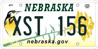 NE license plate XST156