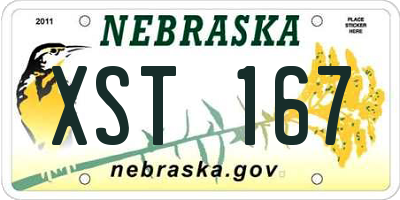 NE license plate XST167
