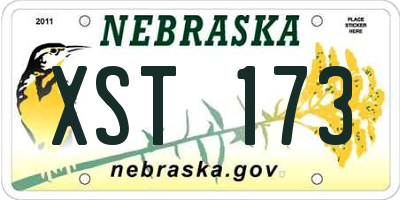 NE license plate XST173