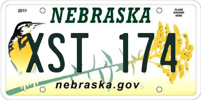 NE license plate XST174