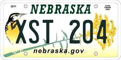 NE license plate XST204
